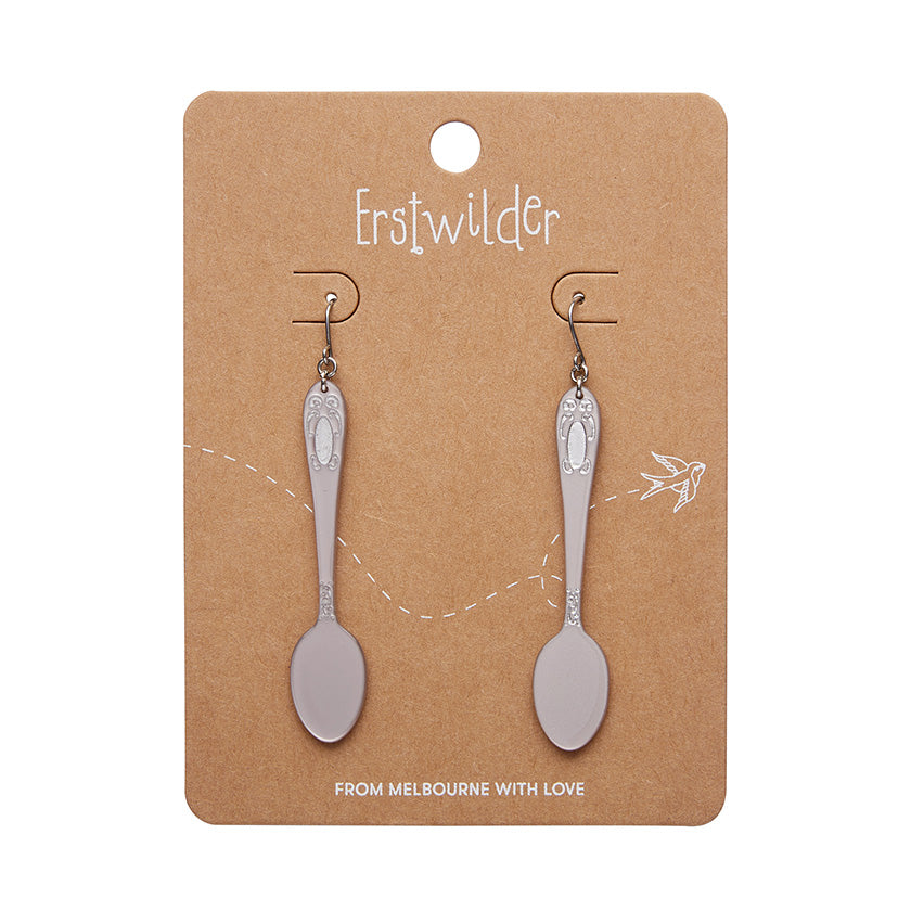 Erstwilder x Katherine Sabbath Spoon, Please! Drop Earrings - Silver