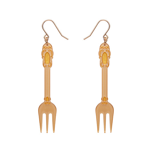 Erstwilder x Katherine Sabbath Fork, Please! Drop Earrings - Gold