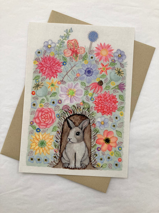 Michelle Hosking Postcard Floral Bunny