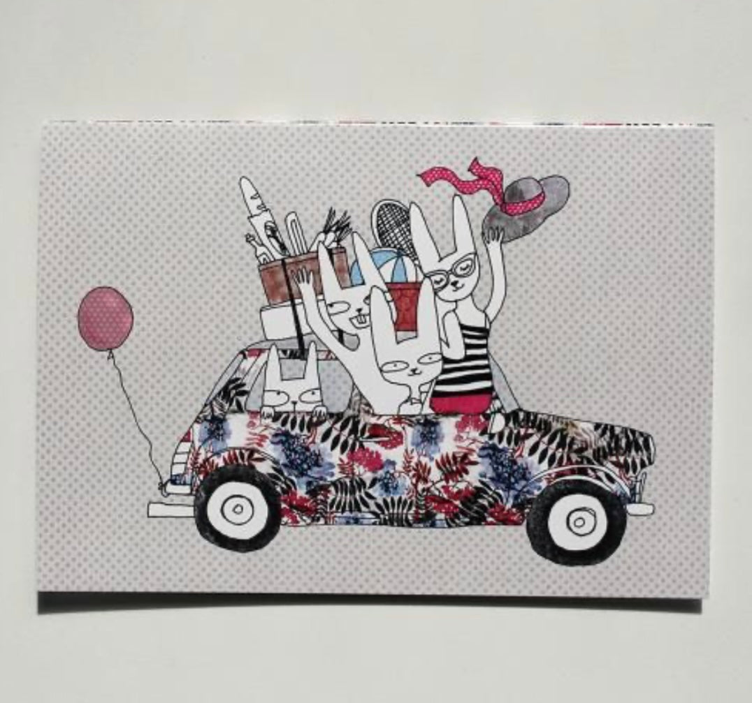 Surfing Sloth Card - Mini Rabbits