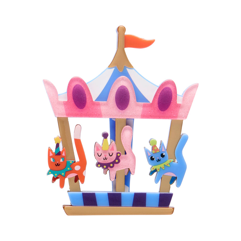 Erstwilder A Day at The Fair Collection - Meowy Go-Round Brooch