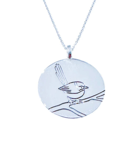 Red Parka Superb Fairy Wren Pendant