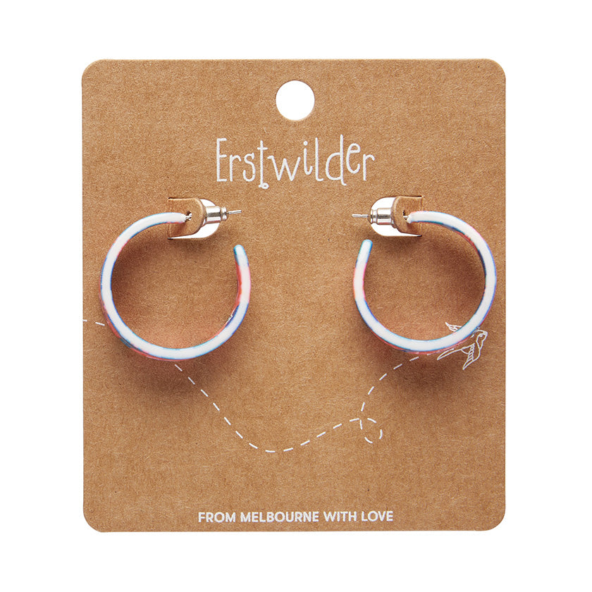 Erstwilder x Jocelyn Proust Dahlia Hoop Stud Earrings - Pink