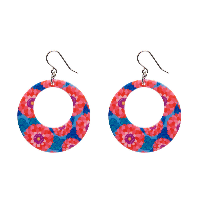 Erstwilder x Jocelyn Proust Dahlia Circle Drop Earrings - Pink