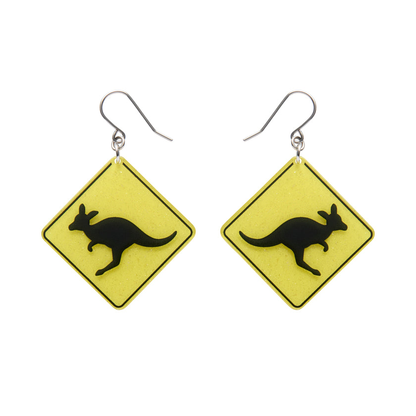 Erstwilder Kangaroo Sign Drop Earrings