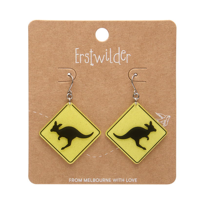 Erstwilder Kangaroo Sign Drop Earrings