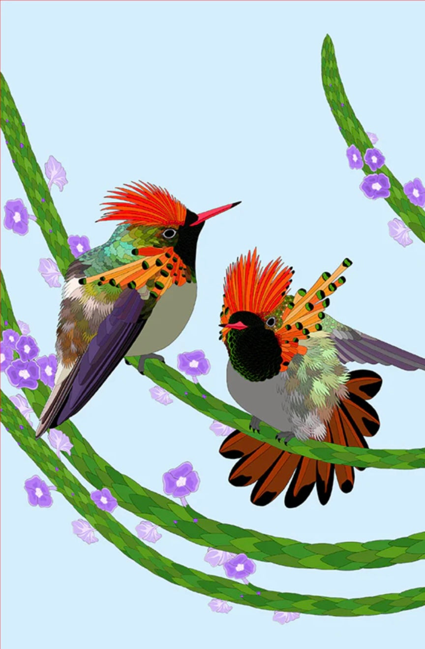 Red Parka Card Tufted Coquette Card