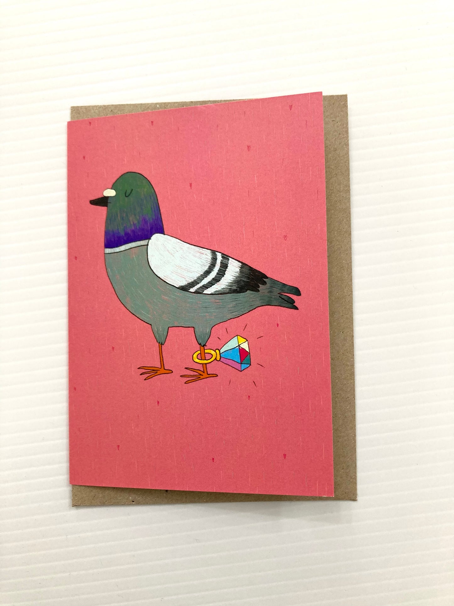 Surfing Sloth Card Ringed Pigeon