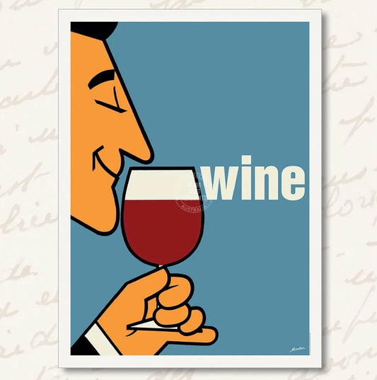 Retro Print Merchants Card - Wine