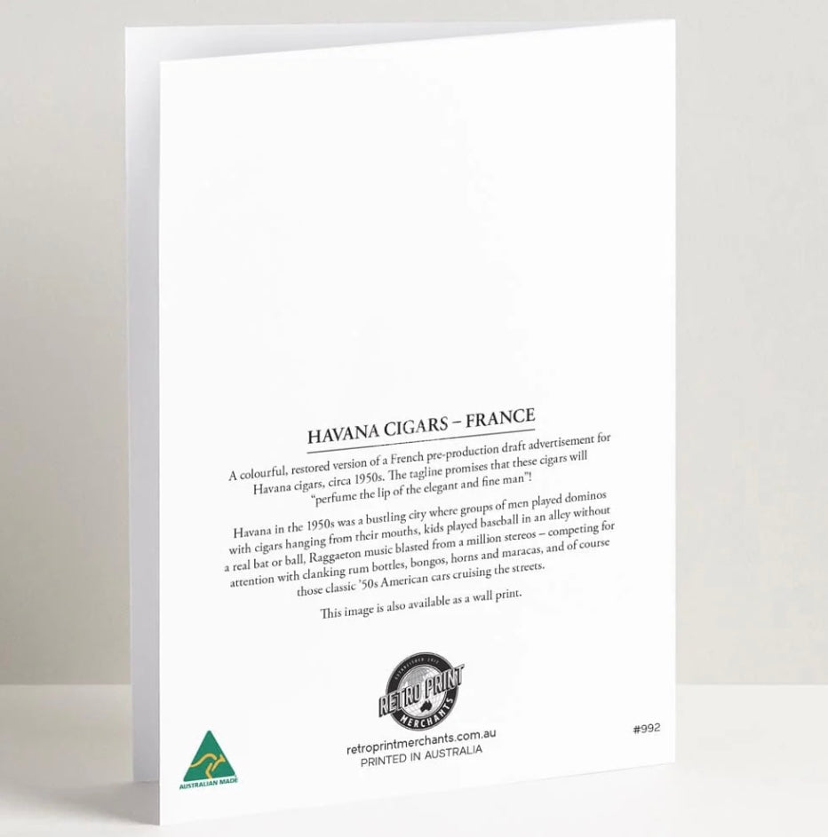 Retro Print Merchants Card - Havana Cigars