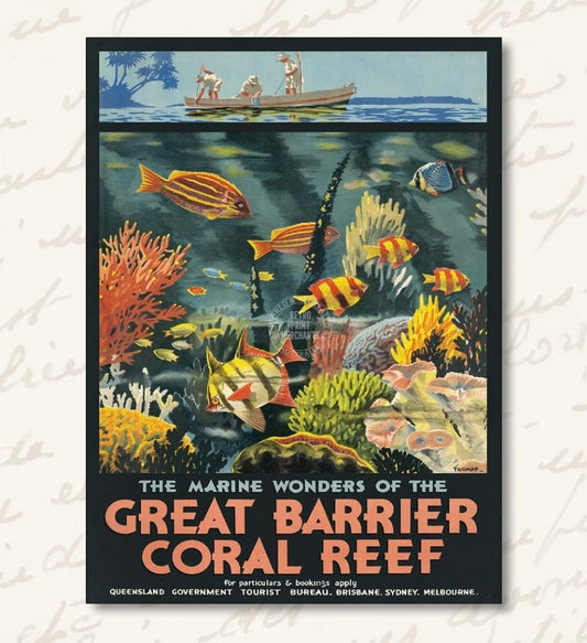 Retro Print Merchants Card - Great Barrier Reef