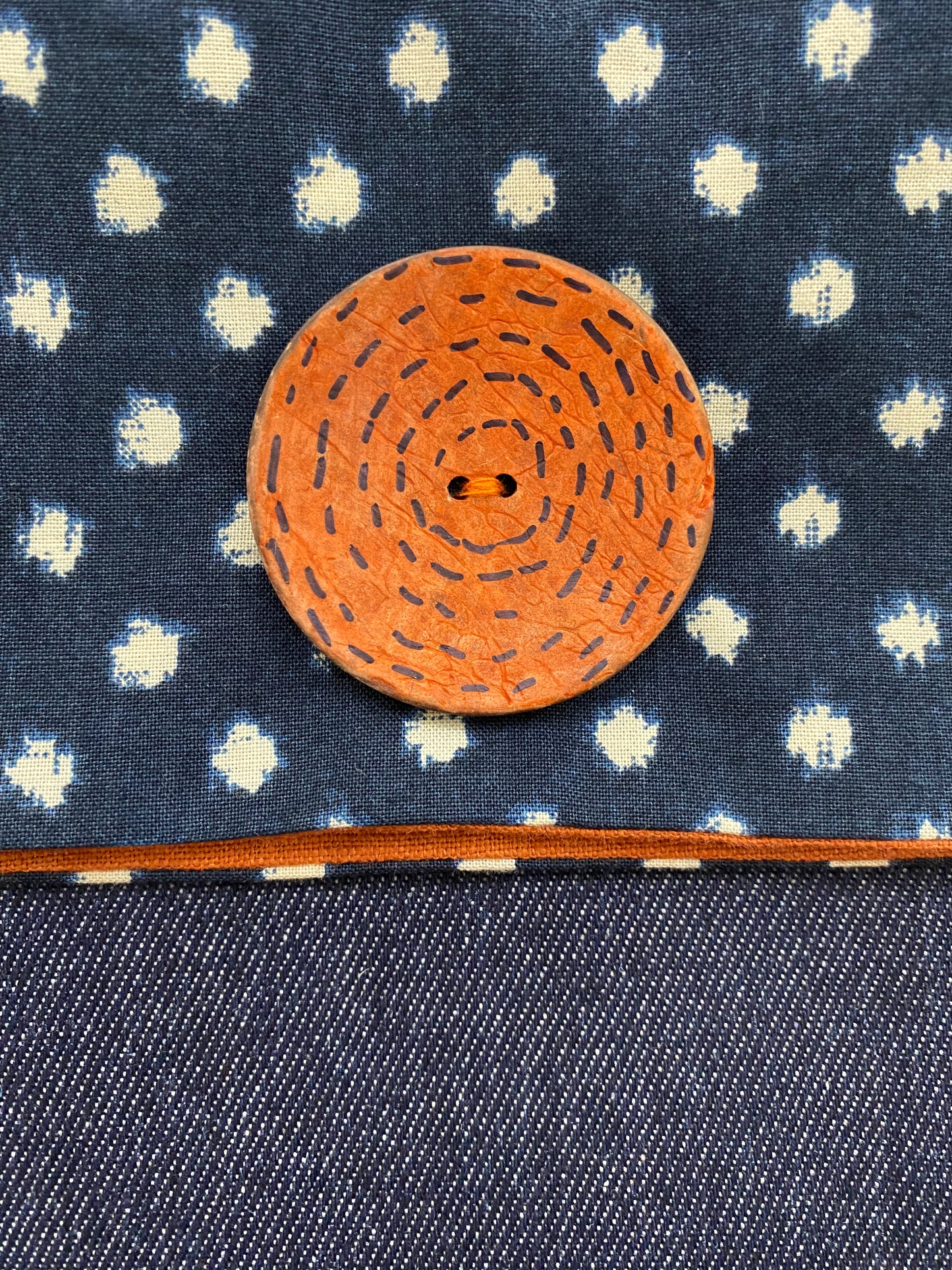 Ivy & Hilda - shibori and mustard Handbag