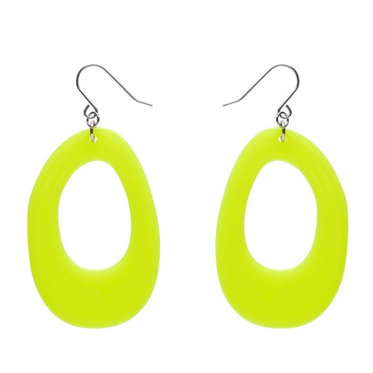 Erstwilder Bold Hoop Solid Drop Earrings - Neon Yellow