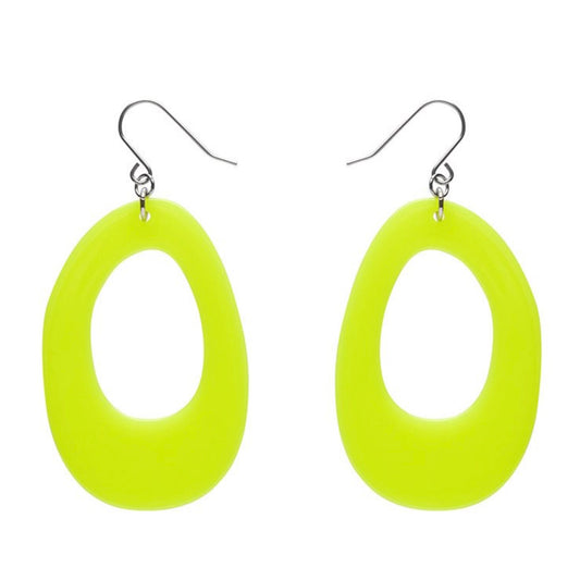 Erstwilder Bold Hoop Solid Drop Earrings - Neon Yellow