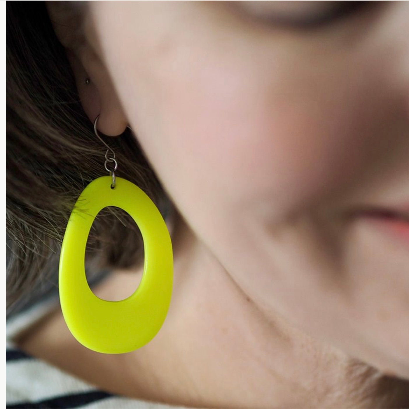 Erstwilder Bold Hoop Solid Drop Earrings - Neon Yellow