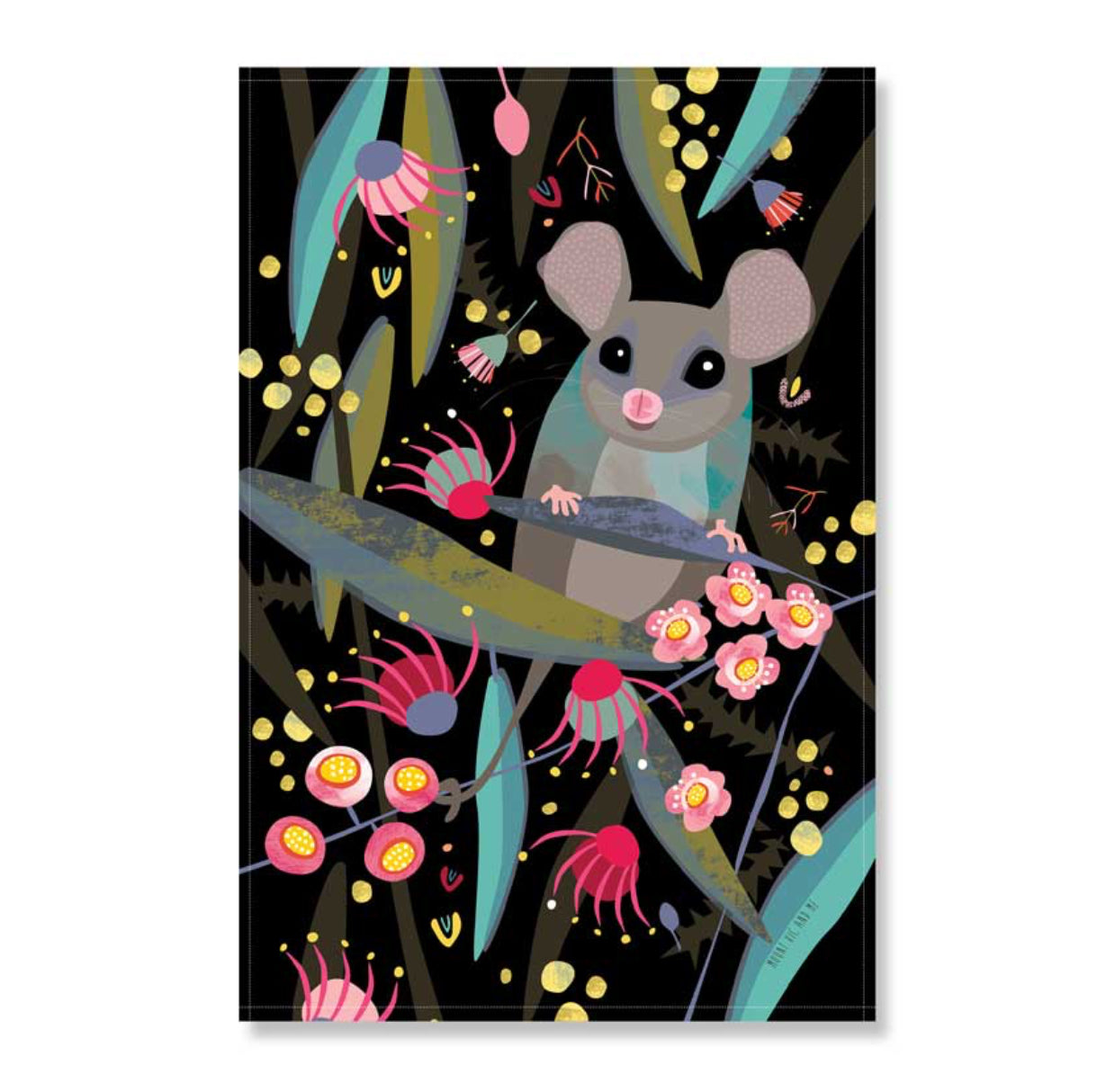 Mount Vic and Me Eastern Pygmy Possum Tea Towel