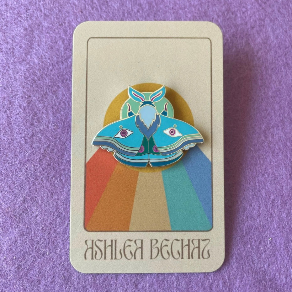 Ashlea Bechaz Enamel Pin - Winter King Frost Moth