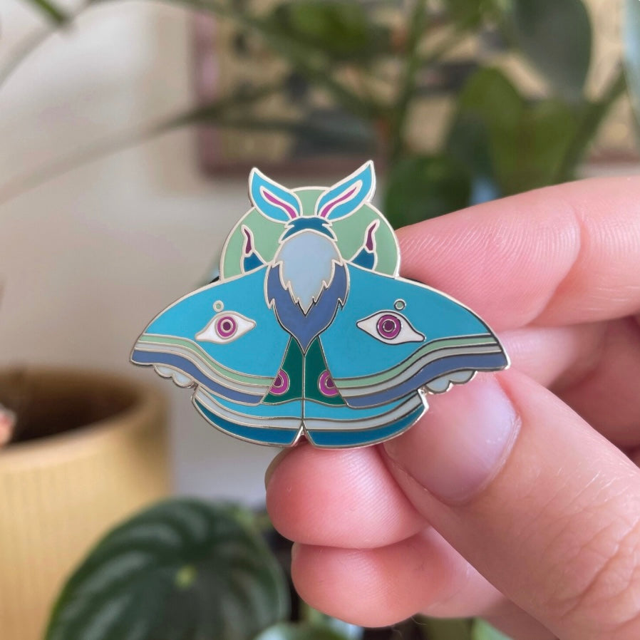 Ashlea Bechaz Enamel Pin - Winter King Frost Moth