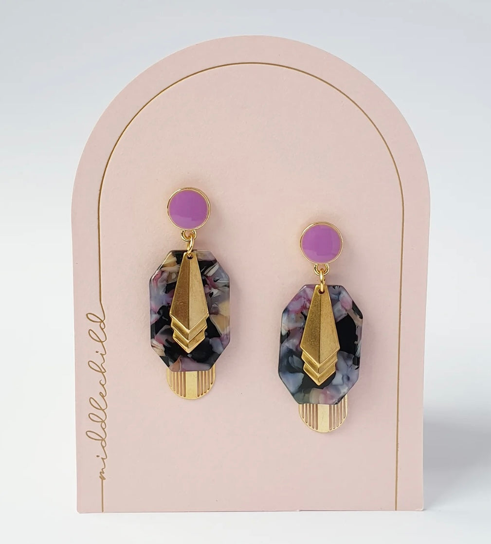 Middle Child Adjourn Earrings - Purple