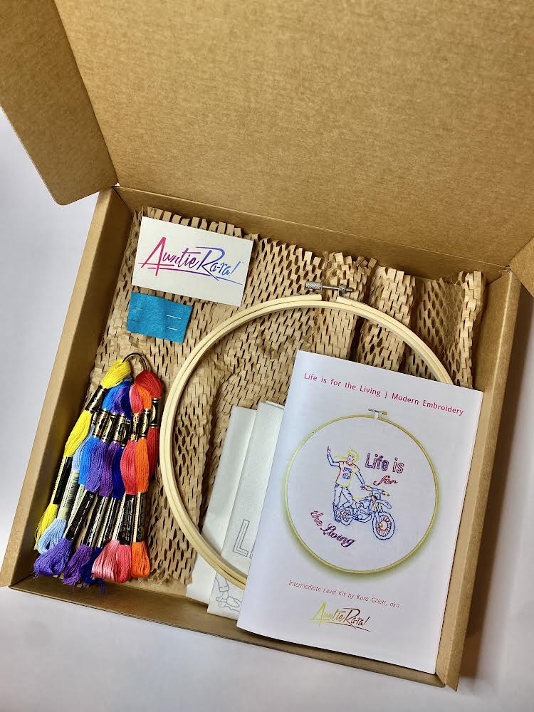 Auntie Ra-ra - Modern Embroidery Kit, Life is for the living