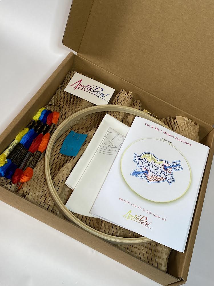 Auntie Ra-ra - Modern Embroidery Kit, You & Me