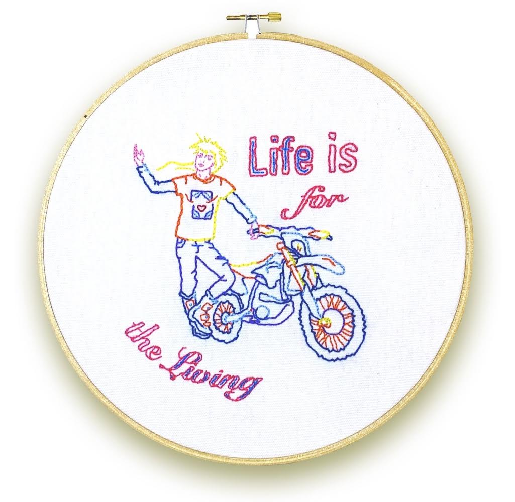 Auntie Ra-ra - Modern Embroidery Kit, Life is for the living