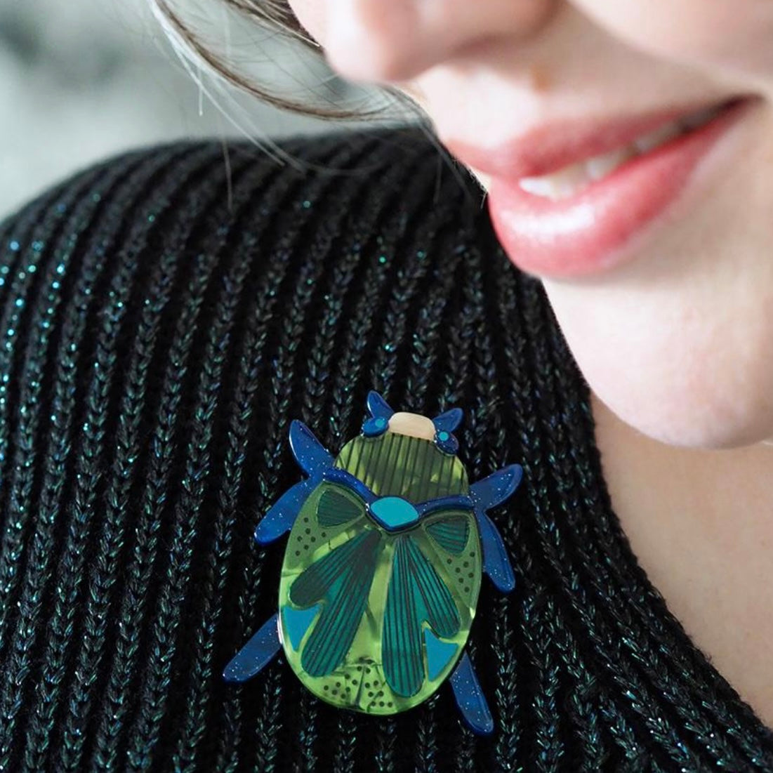 Erstwilder Luck of the Beetle Brooch