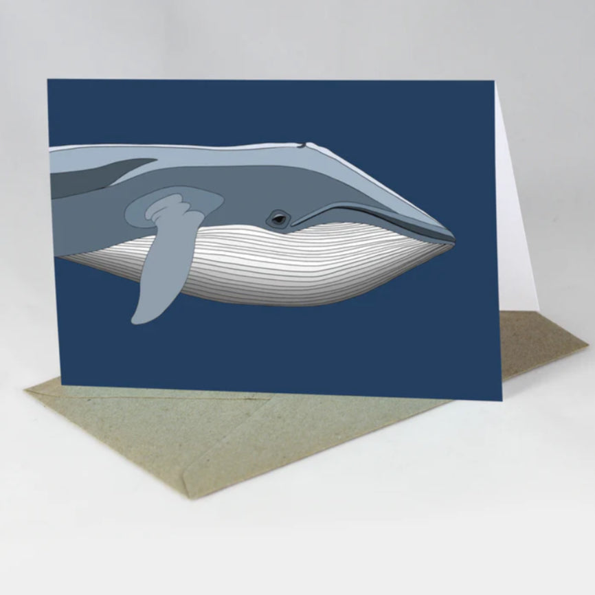 Red Parka - Endangered Animal Card, Blue Whale