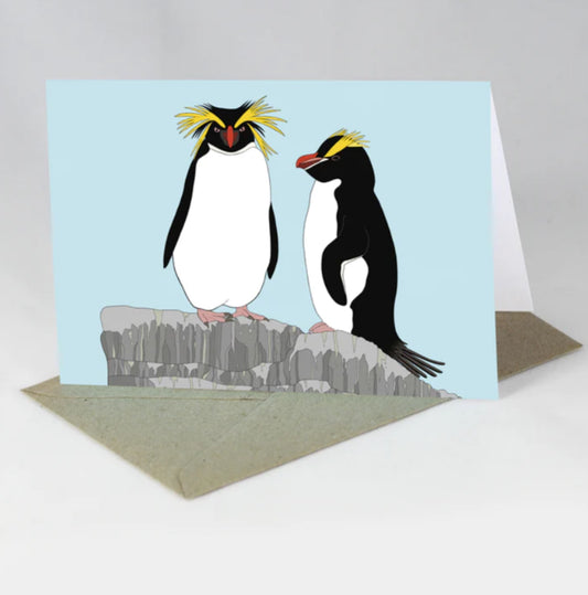 Red Parka - Endangered Animal Card, Crested Penguin