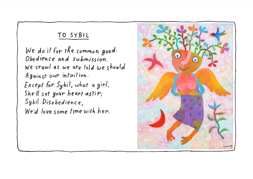 Michael Leunig Print - Sybil Disobedience