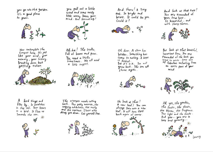 Michael Leunig Print - You Go Into The Garden