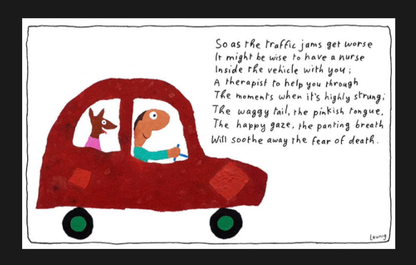 Michael Leunig Print - Traffic