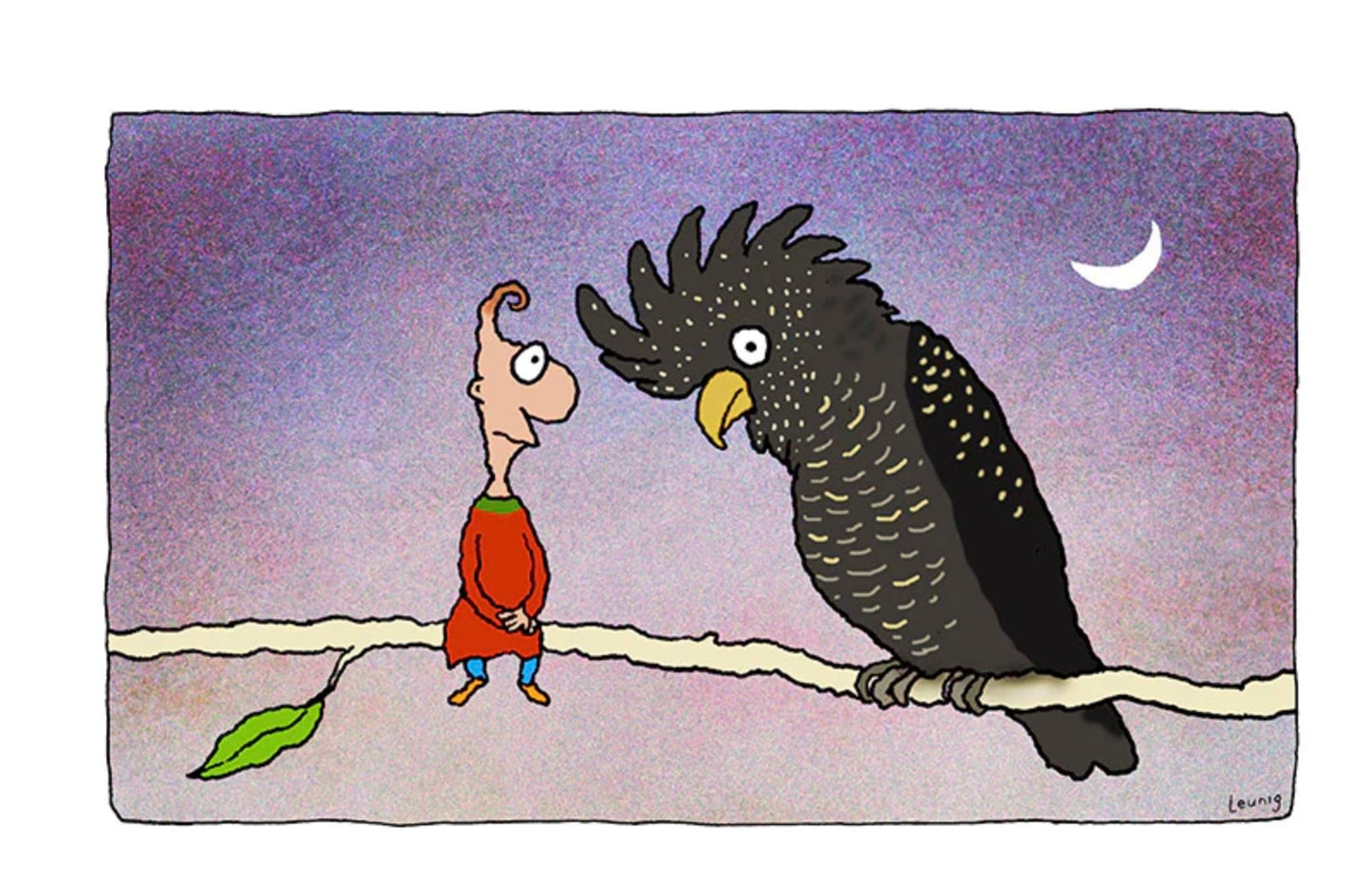 Michael Leunig Print - Curly & Cocky