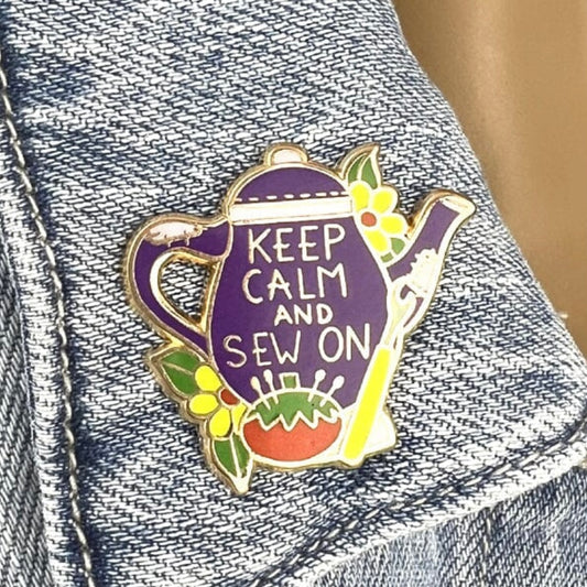 Jubly-Umph Originals Lapel Pin - Keep Calm and Sew On