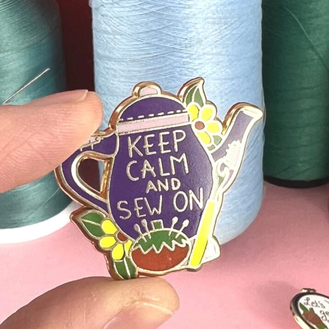 Jubly-Umph Originals Lapel Pin - Keep Calm and Sew On