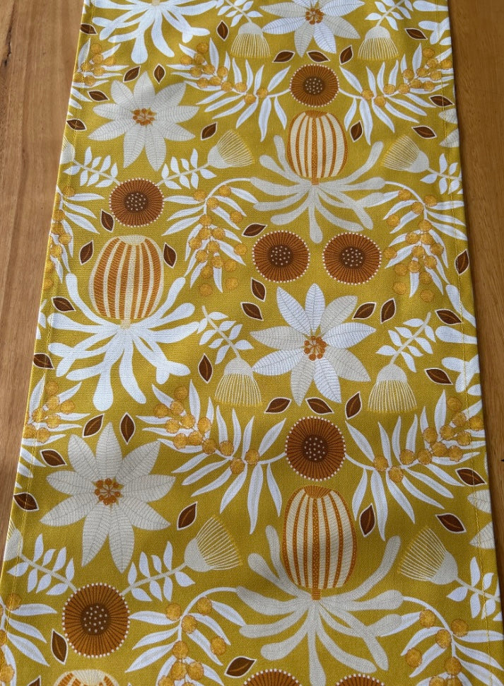 Jocelyn Proust Designs Table Runner - Mustard Banksia Print