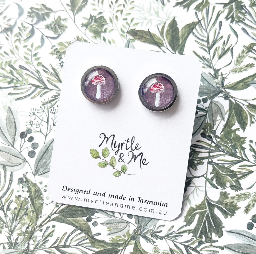 Myrtle and Me Stud Earrings - Amanita Muscaria