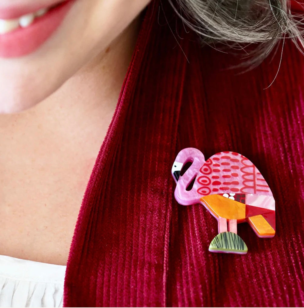 Erstwilder - A Flamingo Named Honk Brooch