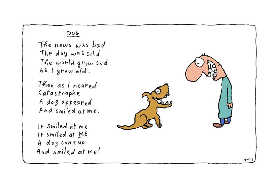 Michael Leunig Print - Dog Smile