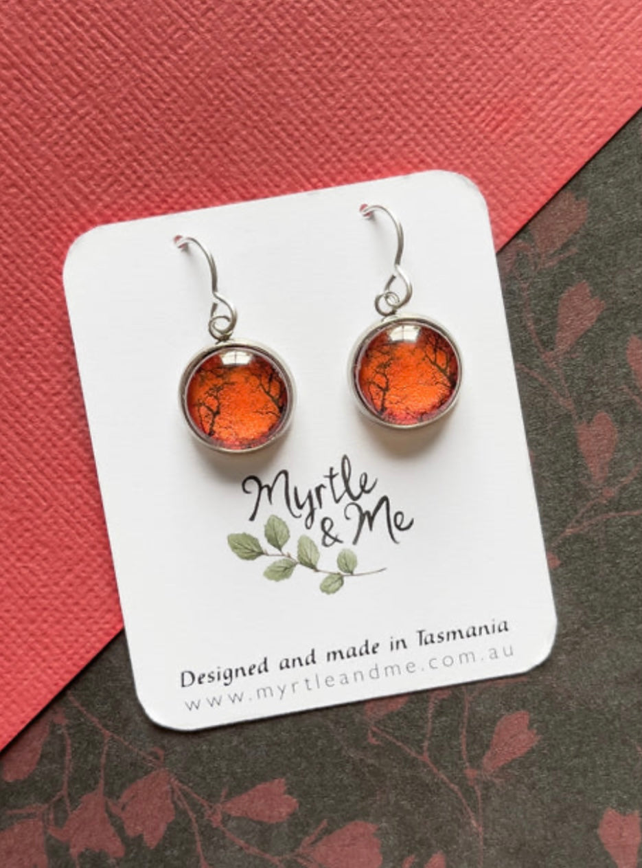 Myrtle & Me Drop Earrings - Gum Trees After Fire Winter Edition