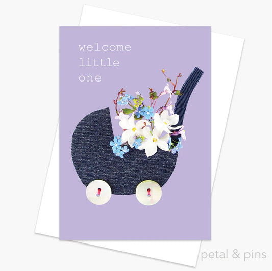 Petal & Pins Card - Welcome Little One