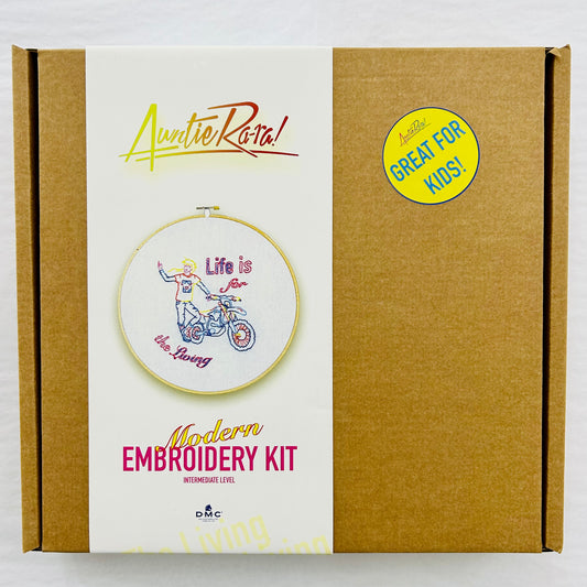 Auntie Ra-ra - Modern Embroidery Kit, Life is for the living