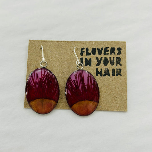 Flowers In Your Hair Drop Earrings - Large, Gum-nut Light Purple