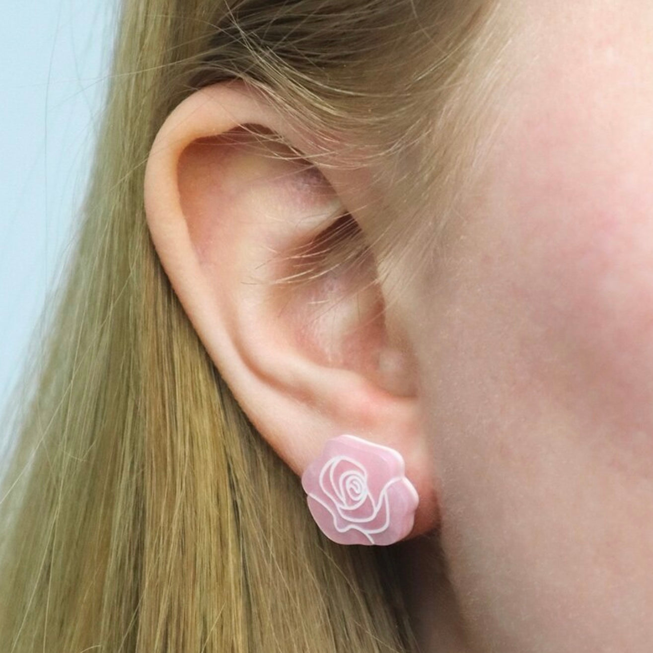 Erstwilder - Eternal Rose Stud Earrings (Light Pink)