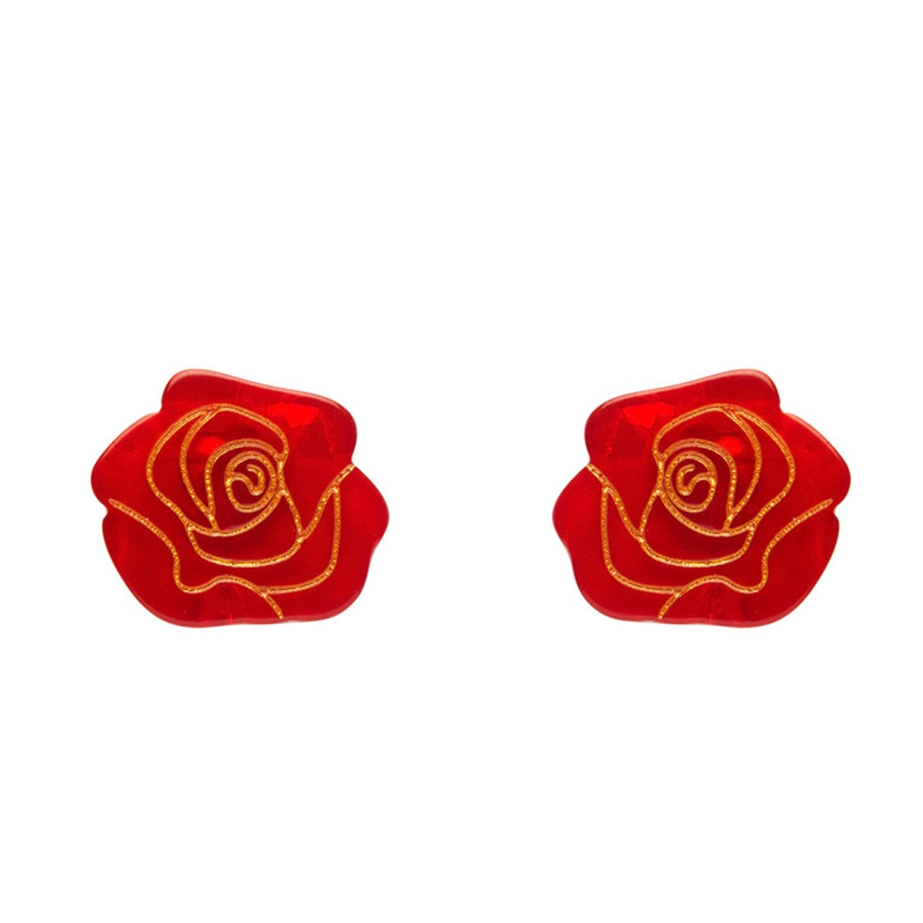 Erstwilder - Eternal Rose Stud Earrings (Red)