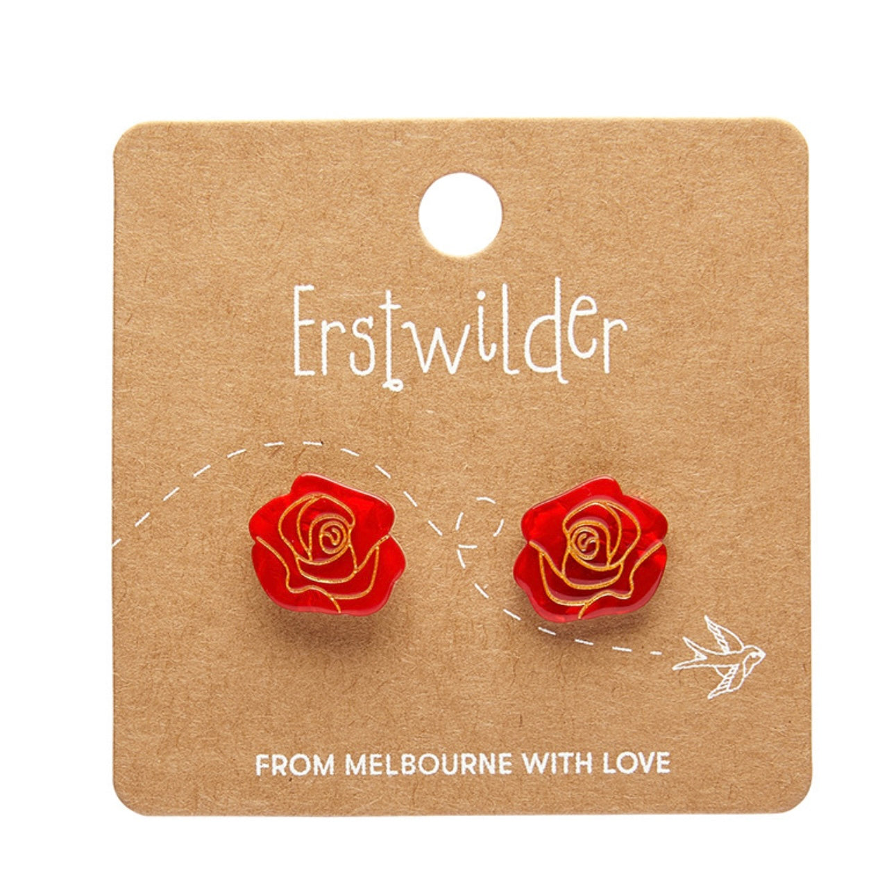 Erstwilder - Eternal Rose Stud Earrings (Red)