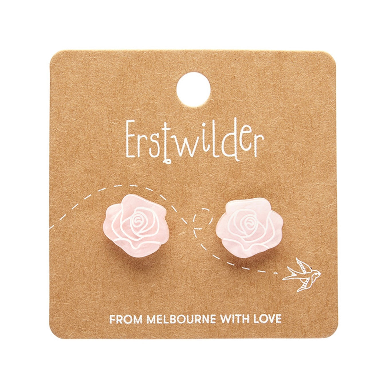 Erstwilder - Eternal Rose Stud Earrings (Light Pink)