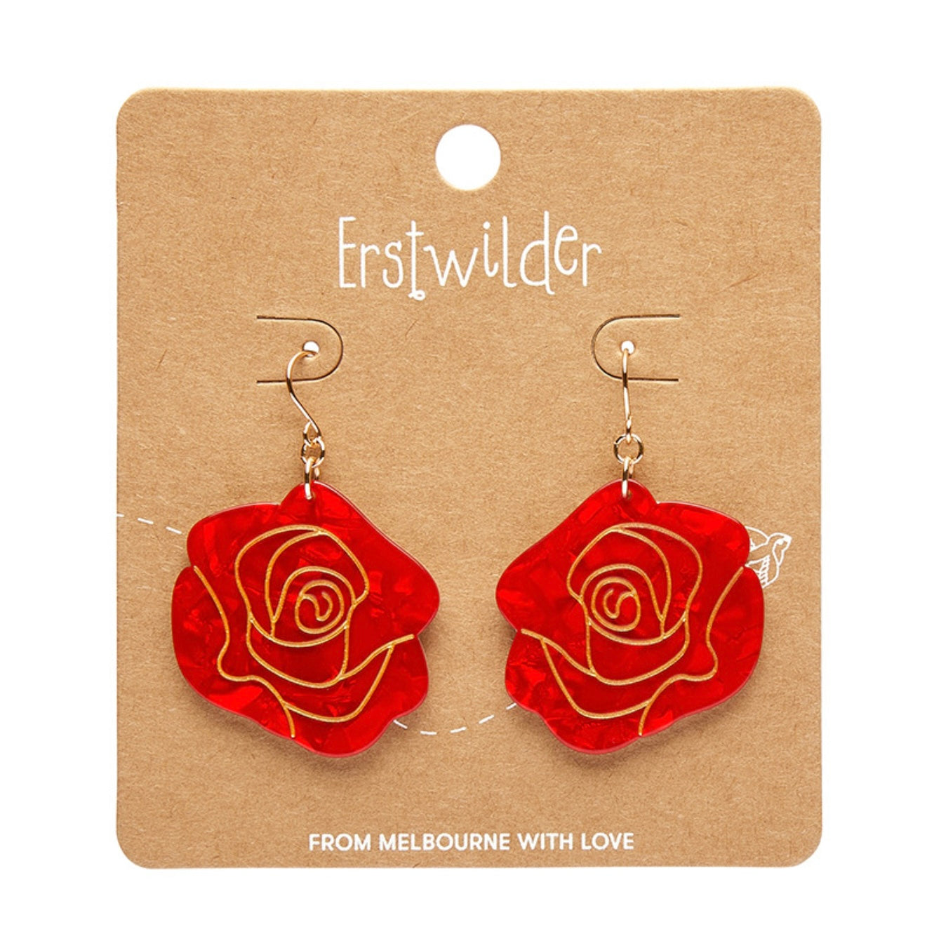 Erstwilder - Eternal Rose Drop Earrings (Red)