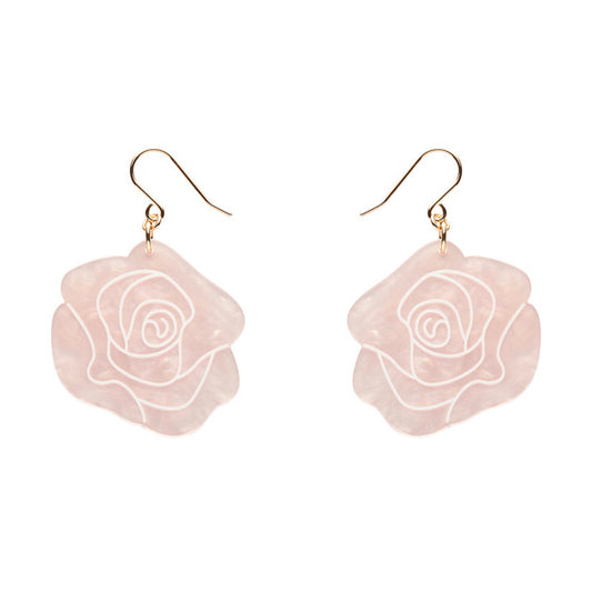 Erstwilder - Eternal Rose Drop Earrings (Light Pink)