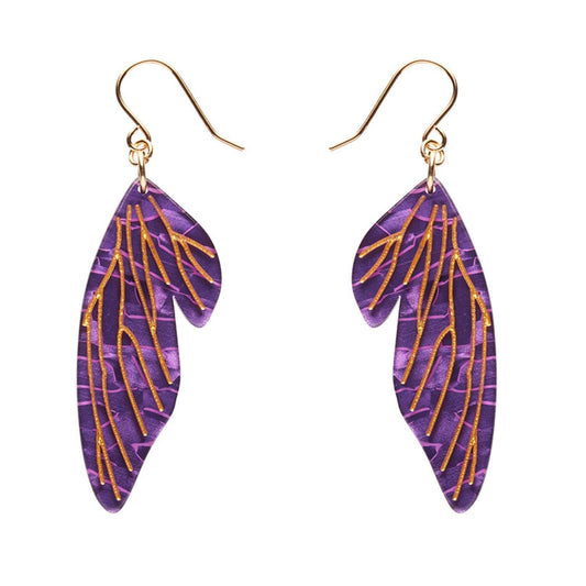 Erstwilder - Fairy Wings Drop Earrings (Purple)